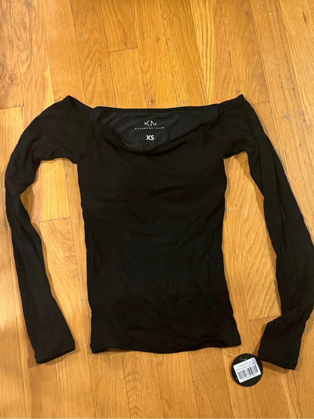 Klassy Network Black Off-Shoulder Long Sleeve Top - XS